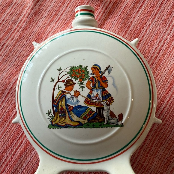 Pair of Vintage Granit Hungary Pottery Folk Art Flasks - Picture 5 of 9